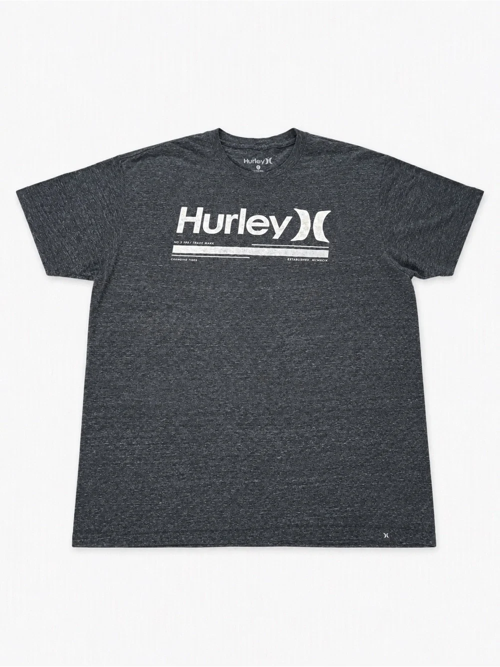 Hurley Charcoal Heather Short-Sleeve Logo Tee - Picture 1 of 3